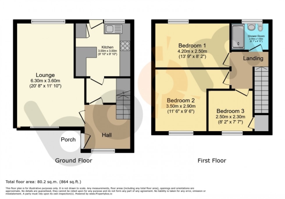 Floorplan for 19 Ladeside Court, Kilbirnie, Ayrshire, KA25 6HE, UK