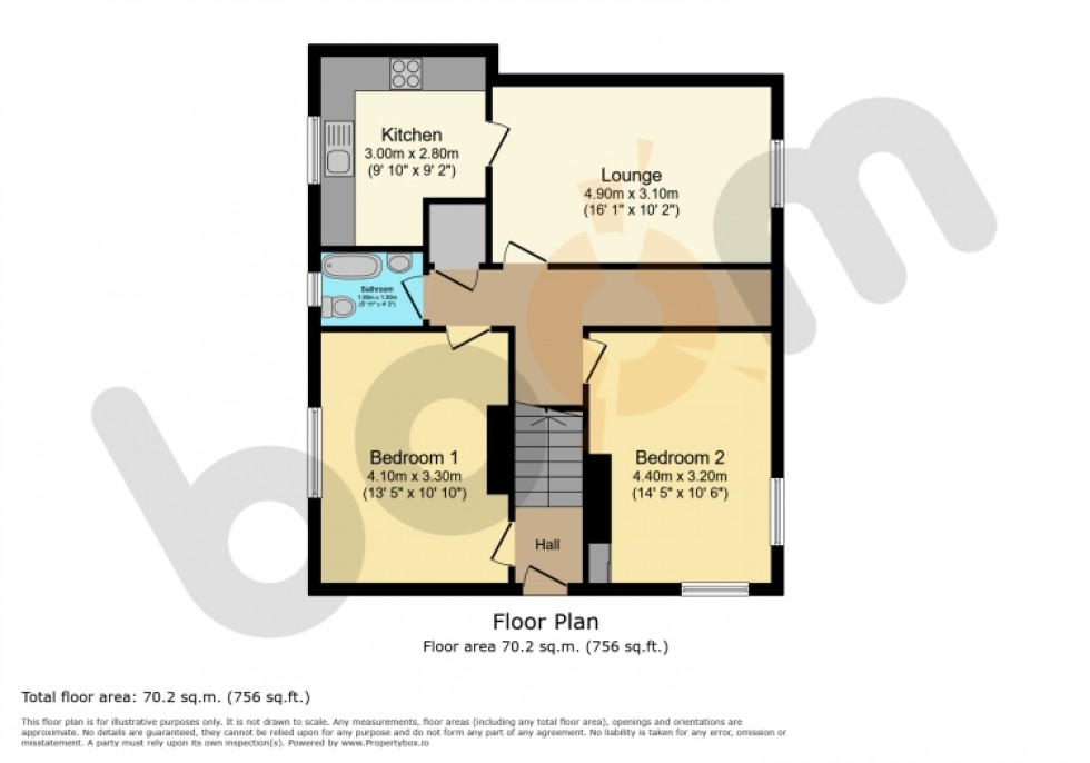 Floorplan for 91 Ladyford Avenue, Kilwinning, Ayrshire, KA13 6DS, UK