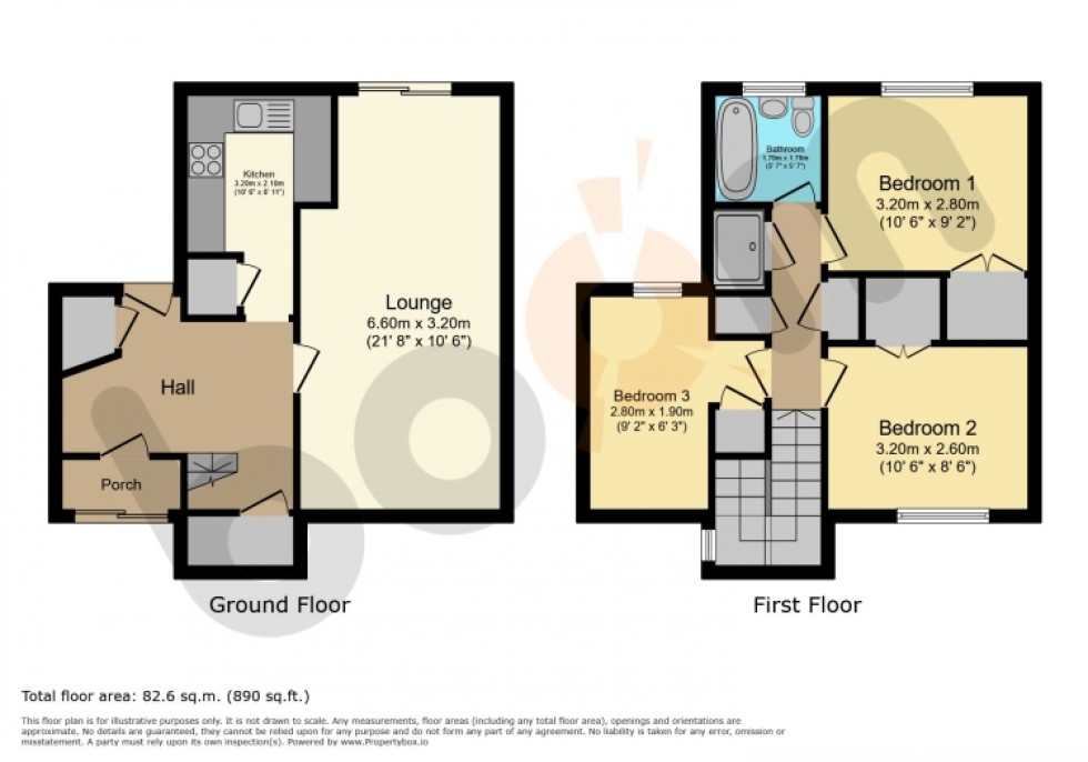 Floorplan for 6 Plover Place, Johnstone, Renfrewshire, PA5 0ST, UK
