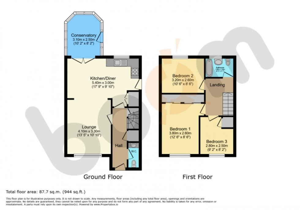 Floorplan for 6 Spiers Avenue, Beith, Ayrshire, KA15 1JD, UK
