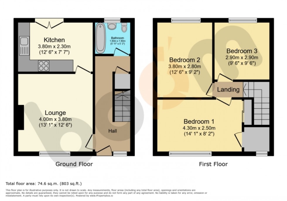 Floorplan for 6 Reid Avenue, Dalry, Ayrshire, KA24 4BH, UK