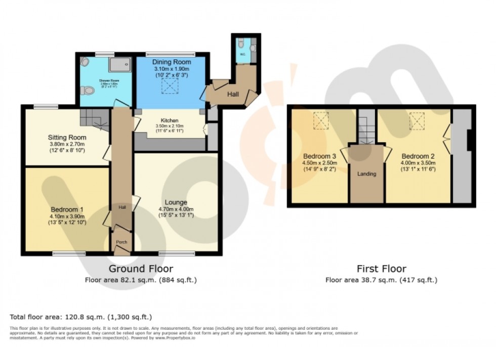 Floorplan for 44 Woodside Road, Beith, Ayrshire, KA15 2BU, UK