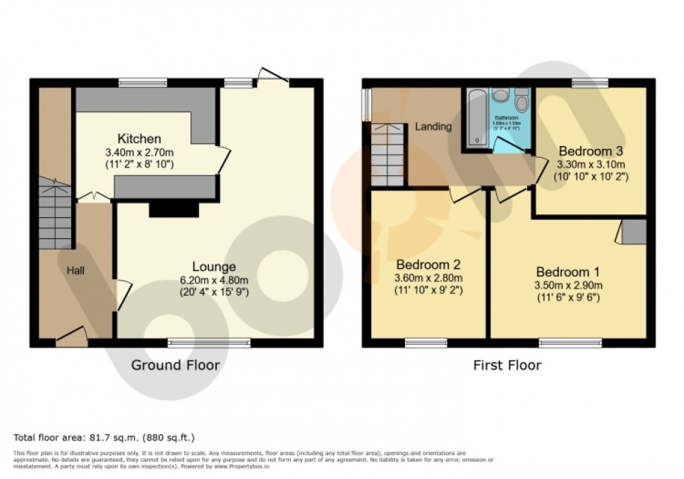 Floorplan for 25 Sloan Street Catrine, Catrine, Mauchline, Ayrshire, KA5 6PR, UK
