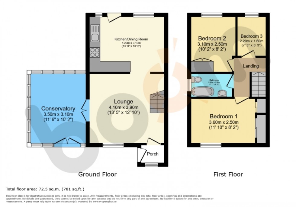 Floorplan for 49 Denholm Way, Beith, Ayrshire, KA15 1BN, UK