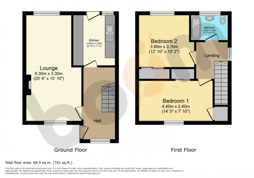 Floorplan for 2 Keir Hardie Court, Beith, Ayrshire, KA15 1DW, UK