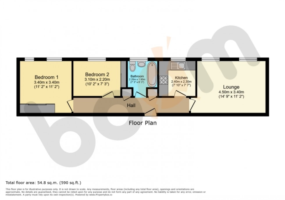 Floorplan for Flat 1/8 22 Neilston Road, Paisley, Renfrewshire, PA2 6LN, UK