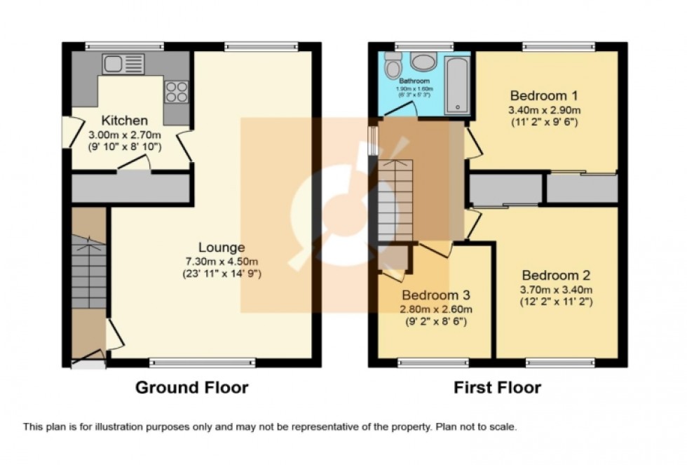 Floorplan for 25 Aitken Drive, Beith, Ayrshire, KA15 2ER, UK