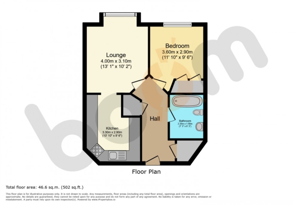 Floorplan for 19 Spoolers Road, Paisley, Renfrewshire, PA1 2UL, UK