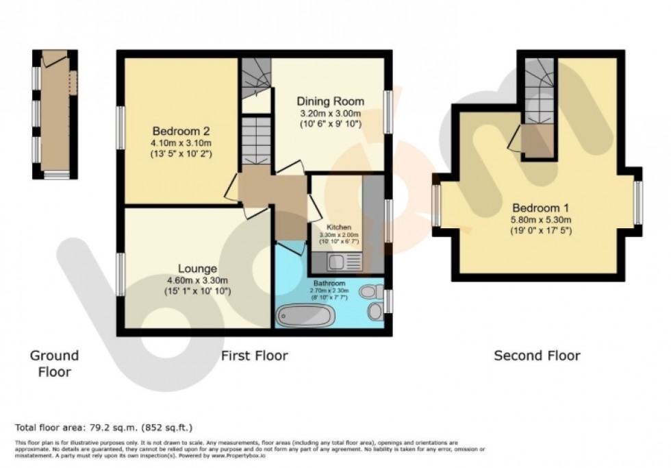 Floorplan for 1 Eastern Crescent, Kilbirnie, Ayrshire, KA25 6JH, UK