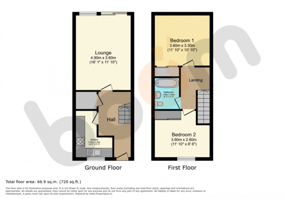 Floorplan for 66 Culzean Place, Kilwinning, Ayrshire, KA13 6TL, UK