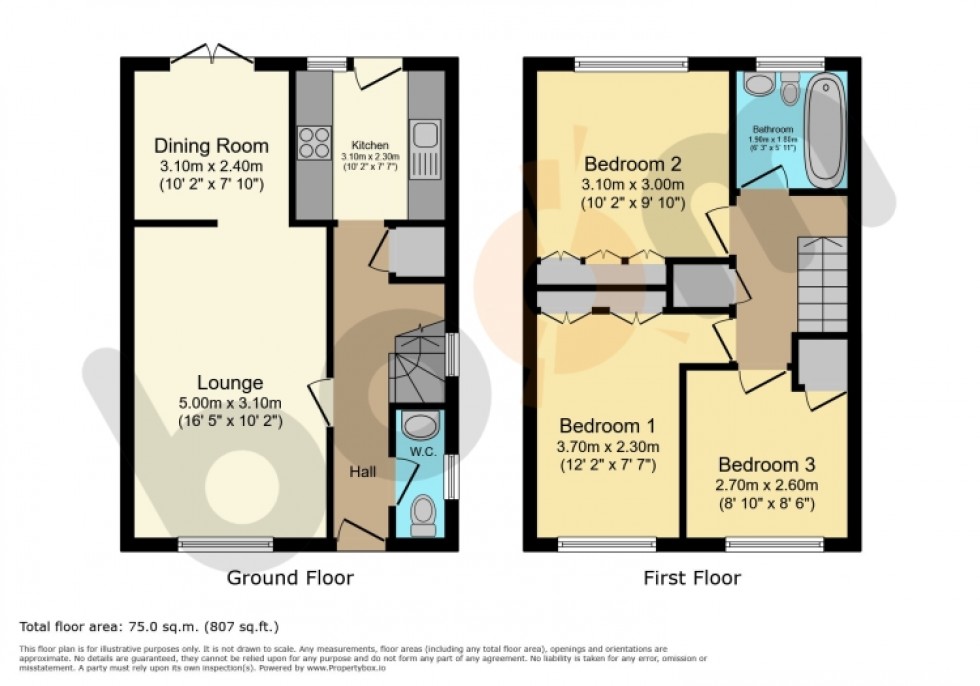Floorplan for 14 Glebe Court, Beith, Ayrshire, KA15 1ET, UK