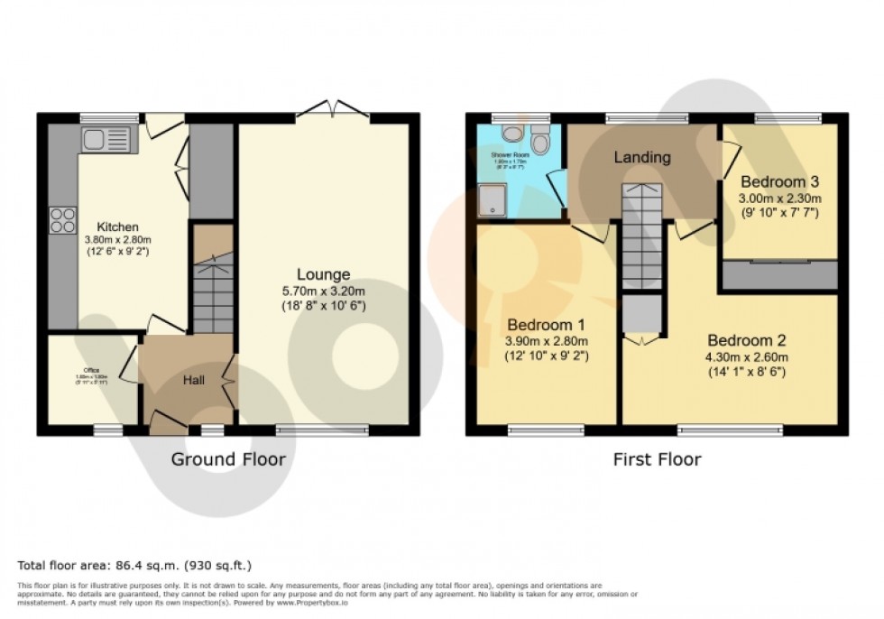 Floorplan for 32 Chestnut Avenue, Beith, Ayrshire, KA15 1BD, UK