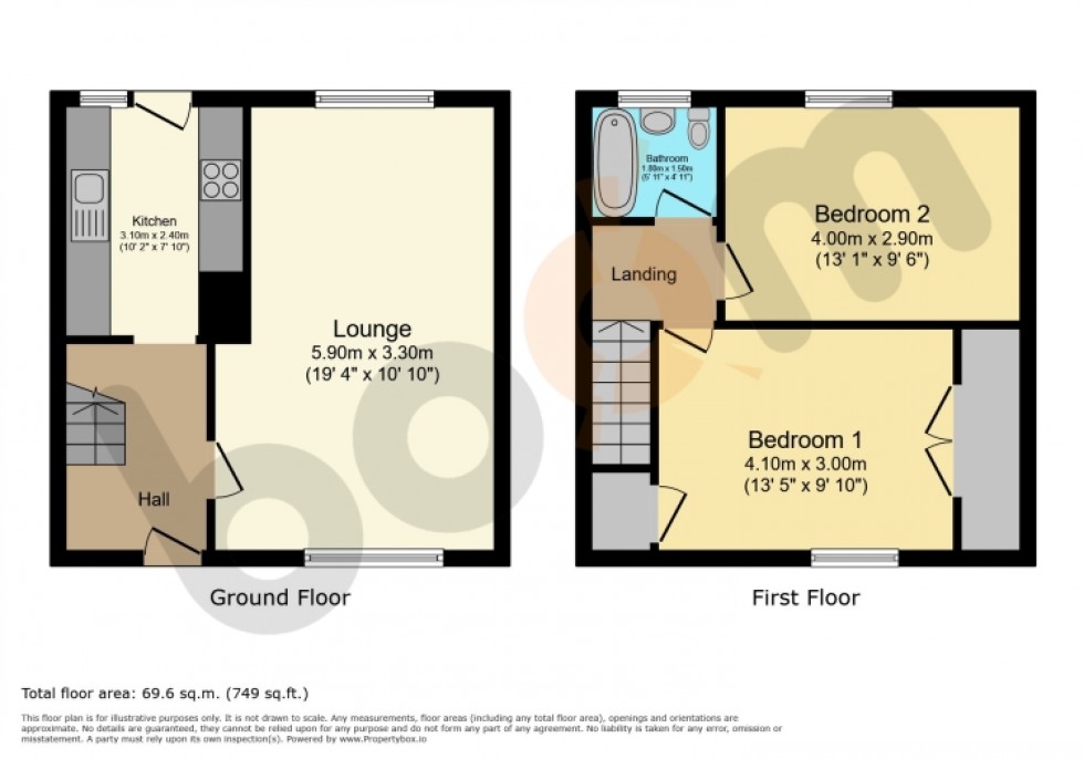 Floorplan for 7 Blairlands Drive, Dalry, Ayrshire, KA24 4DH, UK