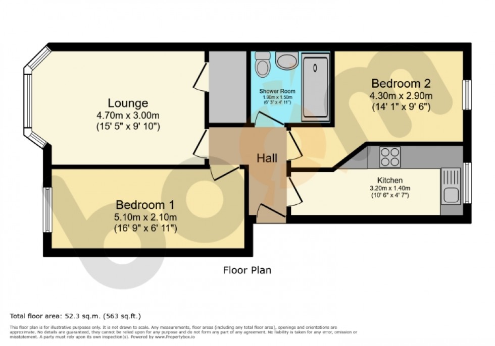 Floorplan for Flat 4 156 Keppochhill Road, Glasgow, Lanarkshire, G21 1HE, UK
