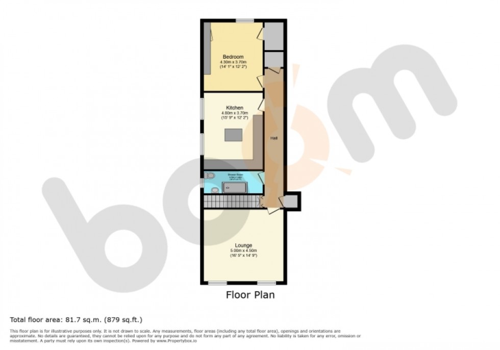Floorplan for Flat 3 Ryefield House, Dalry, Ayrshire, KA24 5JG, UK