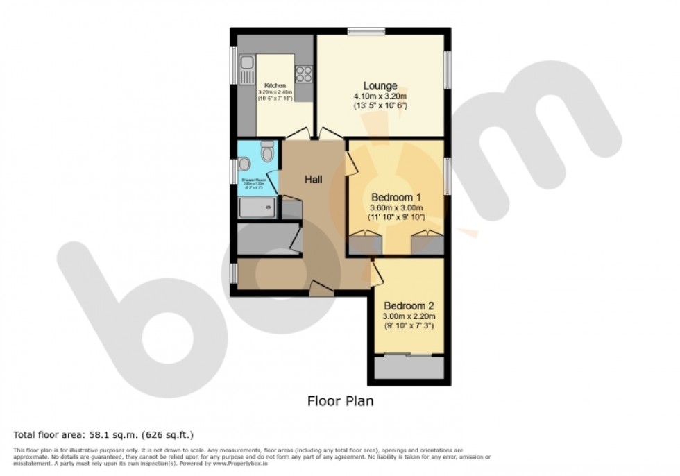 Floorplan for 36/3 Greenlaw Drive, Paisley, Renfrewshire, PA1 3RU, UK