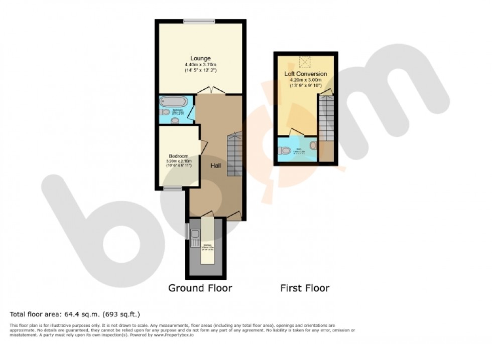 Floorplan for Flat 1/1 45 Main Road, Glengarnock, Beith, Ayrshire, KA14 3AA, UK